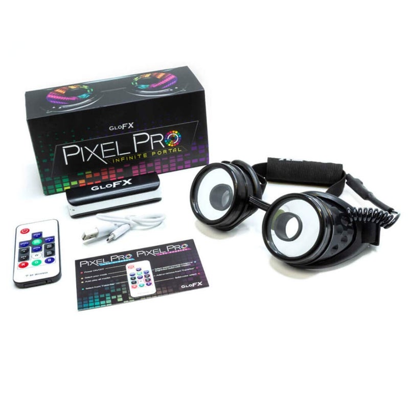 GloFX Full Color Programmable LED Goggles | Infinite Portal Lens With 350 Modes | USB Rechargeable LED Light Up Rave Goggles | Perfect For EDM Music Festivals Content Creation - Image 2